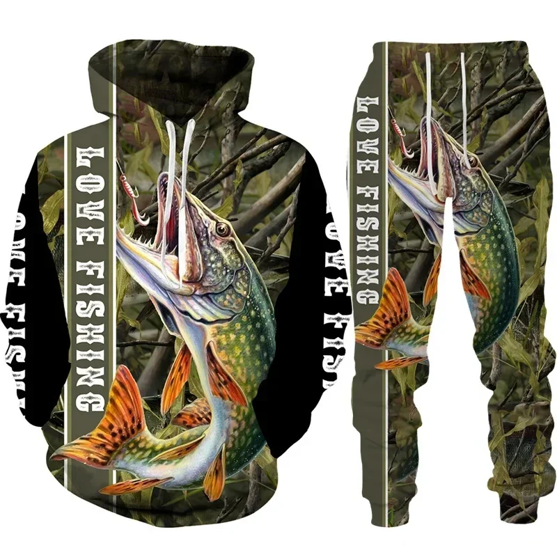 Outdoor Hunting Hoodie - 멋진 잉어 낚시 3D 프린트 유니섹스
