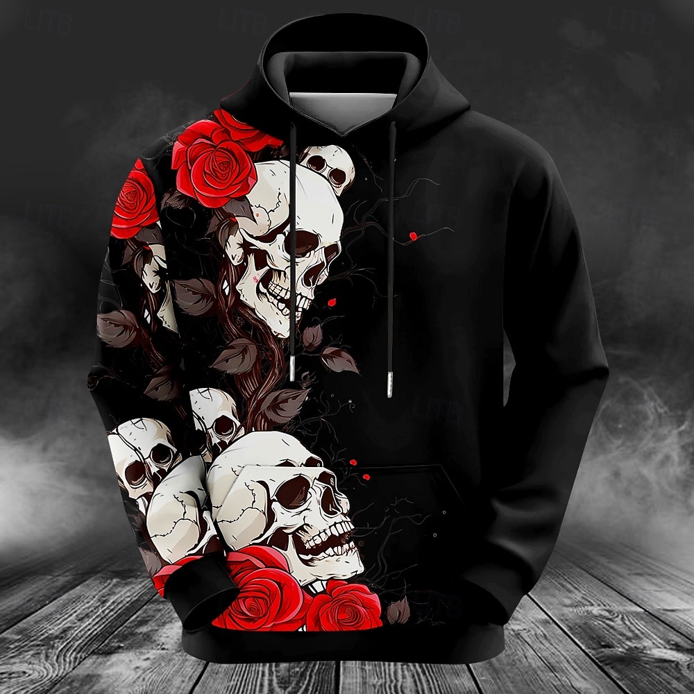 Outdoor Hunting Hoodie - 남성용 사슴 프린트 후드티셔츠 패션 클래식