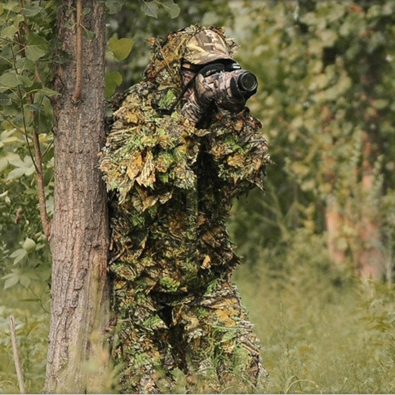 Ghillie Suit Woodland - 남녀공용 야외 길리 세트 위장 의류,
