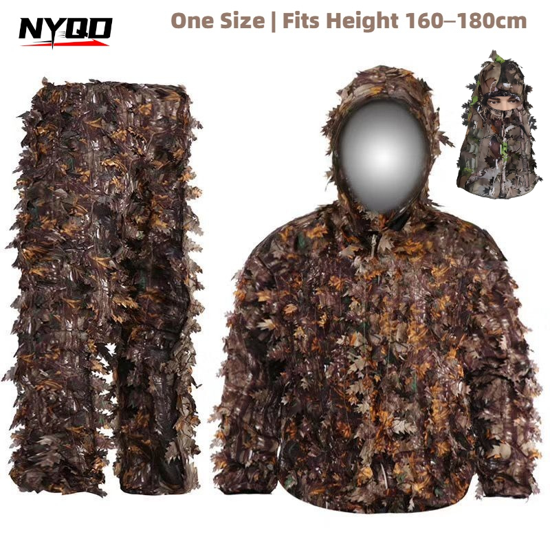Ghillie Suit Woodland - 3D 리프 길리 슈트 사냥 위장복
