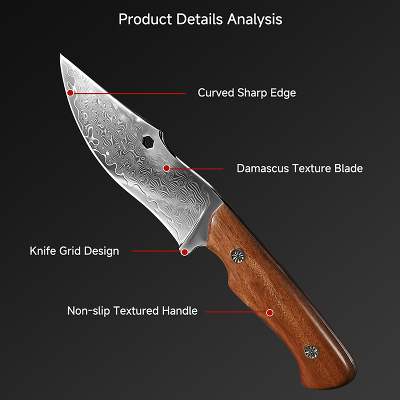 다마스커스 아웃도어 나이프 곡선형 날 고정형 블레이드  - Hunting Outdoor Edge Knives 리뷰 및 가격