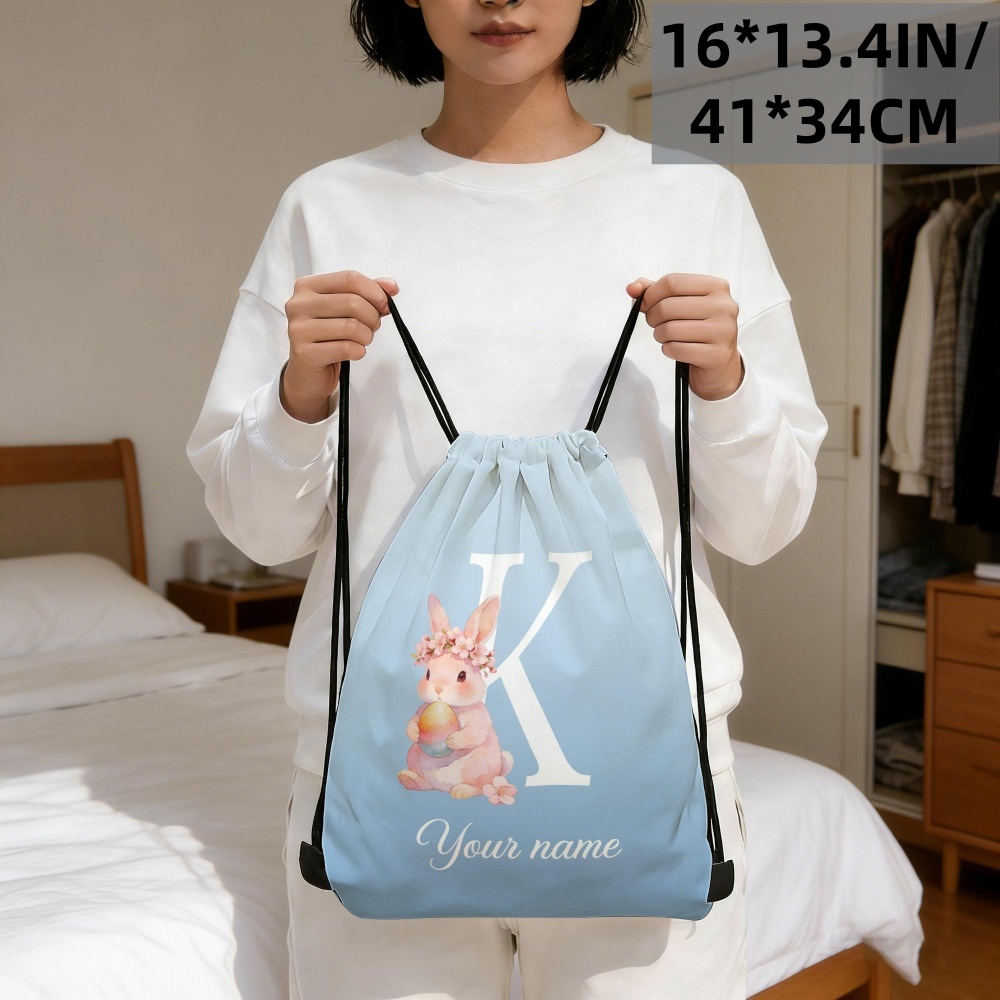 맞춤형 부활절 이니셜 드로스트링 가방 1개 |   개인 - Hunting Outdoor Gear 리뷰 및 가격