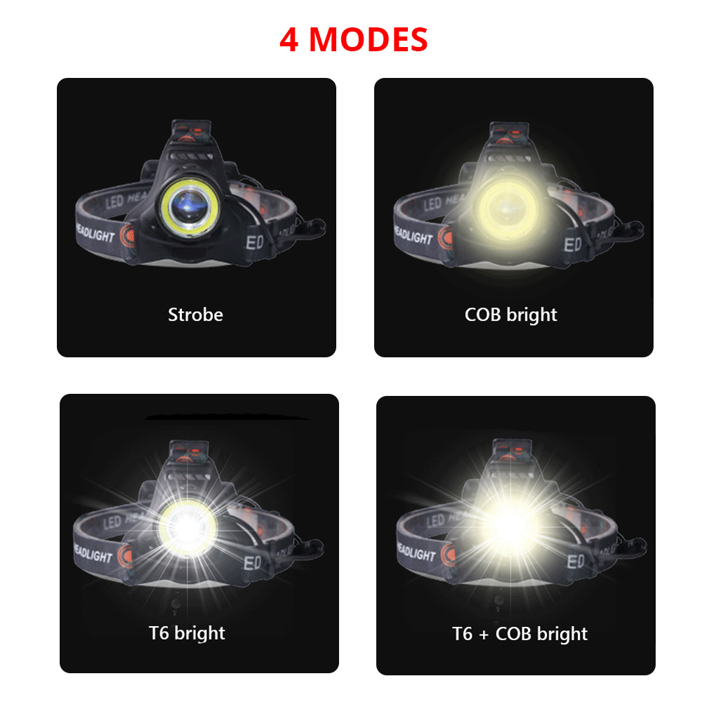 T6 Cob 토치 손전등 헤드 라이트 Usb Led 헤 - Hunting Outdoor Jobs 리뷰 및 가격